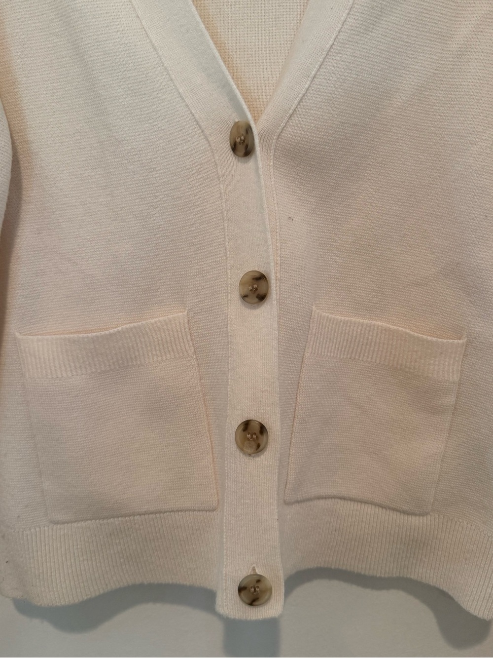 J. Crew Soft Cream V-Neck Button Front Cardigan - Picture 3 of 5